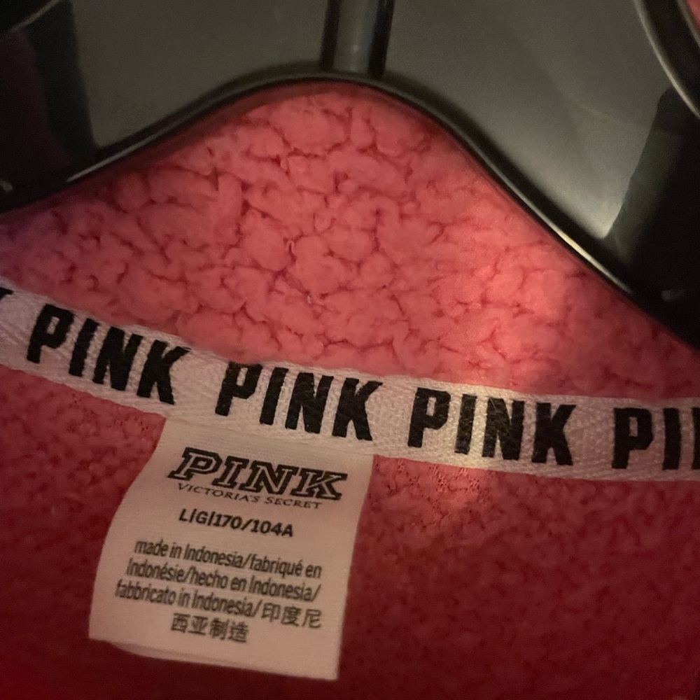 Victoria’s Secret PINK Fleece Pullover Bubble Gum Pink Size Large - Picture 2 of 5